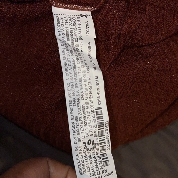 Zara wide legs cropped shiny pants Sz M - Picture 8 of 9